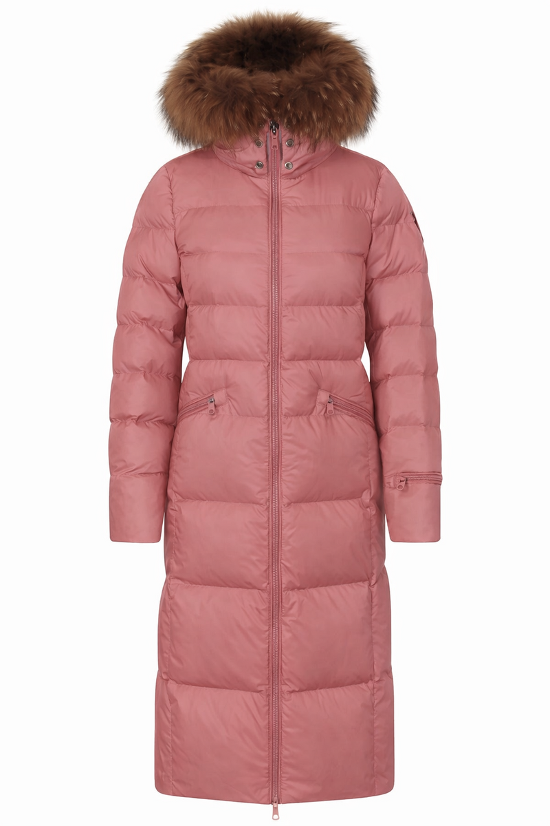 Iclyn Long Down Coat | Dusty Rose – Eleven Elfs
