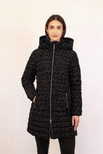 Load image into Gallery viewer, Julie Vegan Down Coat | Black Leopard