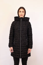 Load image into Gallery viewer, Julie Vegan Down Coat | Black Leopard