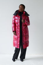 Load image into Gallery viewer, Fria Long Down Coat | Dark Lipstick Red