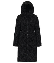 Load image into Gallery viewer, Saga Long Vegan Down Coat | Black Leopard