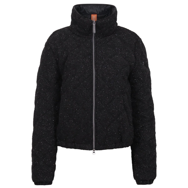 Stella Vegan Down Bomber | Black Shimmer