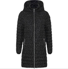 Load image into Gallery viewer, Julie Vegan Down Coat | Black Leopard