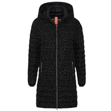 Load image into Gallery viewer, Julie Vegan Down Coat | Black Leopard