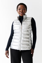 Load image into Gallery viewer, Melian Short Vegan Down Vest | Metallic Silver 3