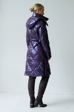 Load image into Gallery viewer, Saga Long Vegan Down Coat | Aubergine 2