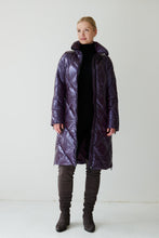 Load image into Gallery viewer, Saga Long Vegan Down Coat | Aubergine 3