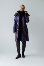 Load image into Gallery viewer, Saga Long Vegan Down Coat | Aubergine 4