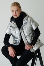 Load image into Gallery viewer, Soley Vegan Down 2 in 1 Jacket | Metallic Silver 2