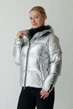Load image into Gallery viewer, Soley Vegan Down 2 in 1 Jacket | Metallic Silver 3