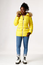 Load image into Gallery viewer, Earth Spirit Long Down Jacket | Bumblebee & Linen