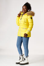 Load image into Gallery viewer, Earth Spirit Long Down Jacket | Bumblebee & Linen 2