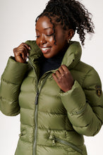 Load image into Gallery viewer, Elsa Down Coat | Military & Linen 3