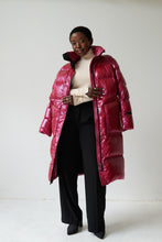 Load image into Gallery viewer, Fria Long Down Coat | Dark Lipstick Red

