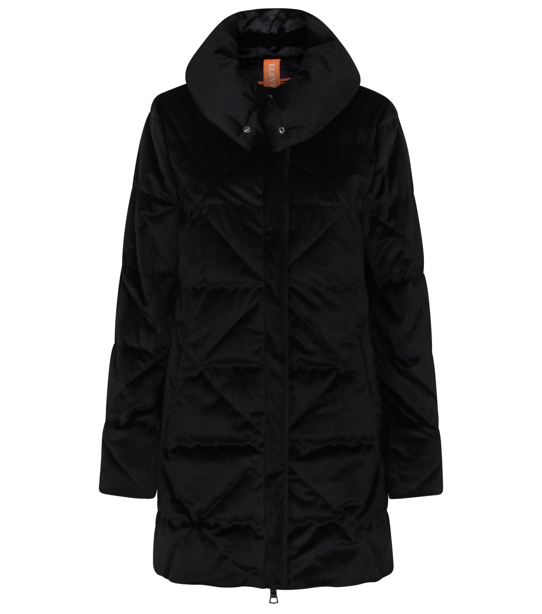 Alva Vegan Down Coat | Black Velvet