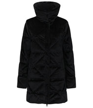 Load image into Gallery viewer, Black quilted jacket on a white background
