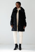 Load image into Gallery viewer, Alva Vegan Down Coat | Black Velvet
