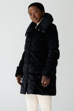 Load image into Gallery viewer, Alva Vegan Down Coat | Black Velvet 3
