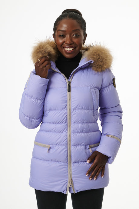 Earth Spirit Long Down Jacket | Lavender/Linen