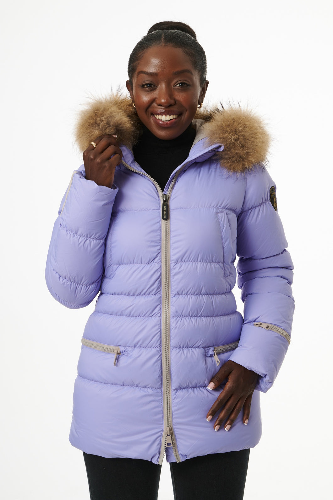 Earth Spirit Long Down Jacket | Lavender/Linen
