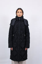Load image into Gallery viewer, Saga Long Vegan Down Coat | Black Leopard
