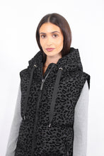 Load image into Gallery viewer, Glaze Long Down Vest | Black Leopard
