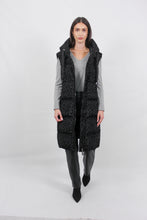 Load image into Gallery viewer, Glaze Long Down Vest | Black Leopard
