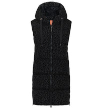 Load image into Gallery viewer, Glaze Long Down Vest | Black Leopard
