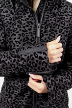 Load image into Gallery viewer, Saga Long Vegan Down Coat | Black Leopard
