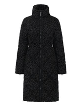 Load image into Gallery viewer, Saga Long Vegan Down Coat | Black Leopard
