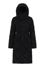 Load image into Gallery viewer, Saga Long Vegan Down Coat | Black Leopard
