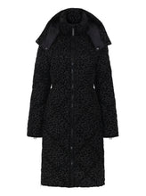 Load image into Gallery viewer, Saga Long Vegan Down Coat | Black Leopard
