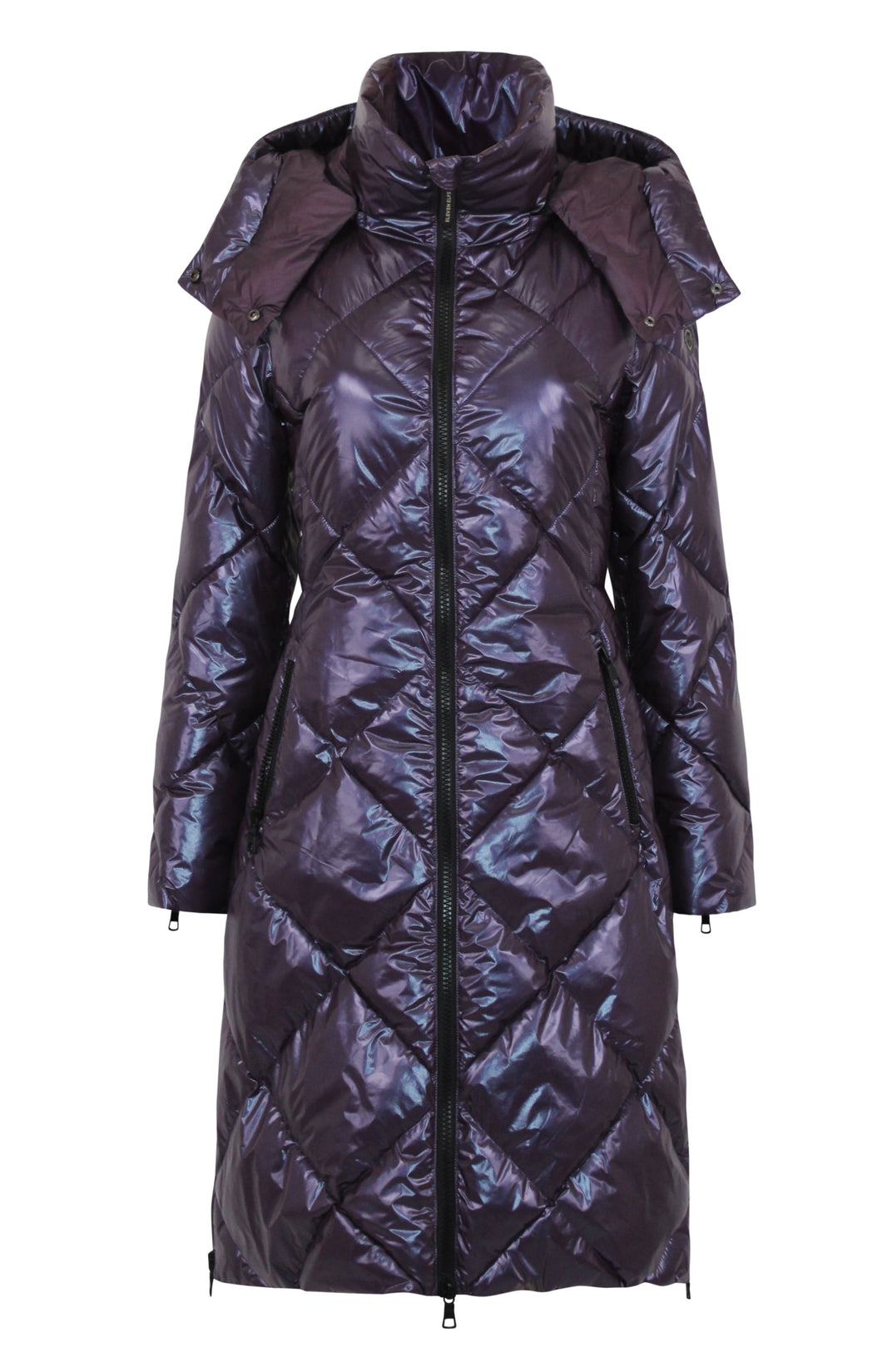 Saga Long Vegan Down Coat | Aubergine