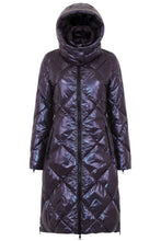 Load image into Gallery viewer, Saga Long Vegan Down Coat | Aubergine
