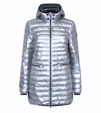 Load image into Gallery viewer, Shannon Vegan Down Coat | Metallic Silver
