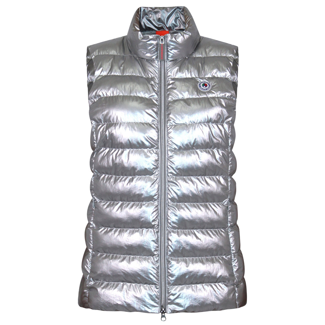 Melian Short Vegan Down Vest | Metallic Silver