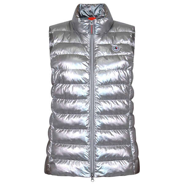 Melian Short Vegan Down Vest | Metallic Silver