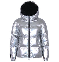 Load image into Gallery viewer, Soley Vegan Down 2 in 1 Jacket | Metallic Silver
