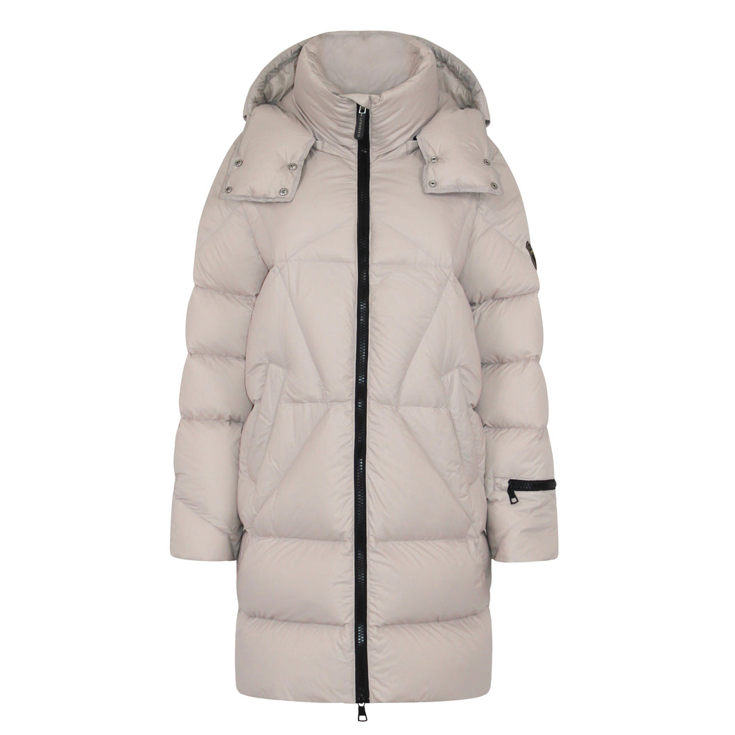 Finnja Down Coat | Linen & Black