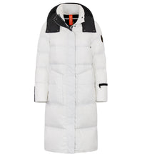 Load image into Gallery viewer, Fria Long Down Coat | White &amp; Black
