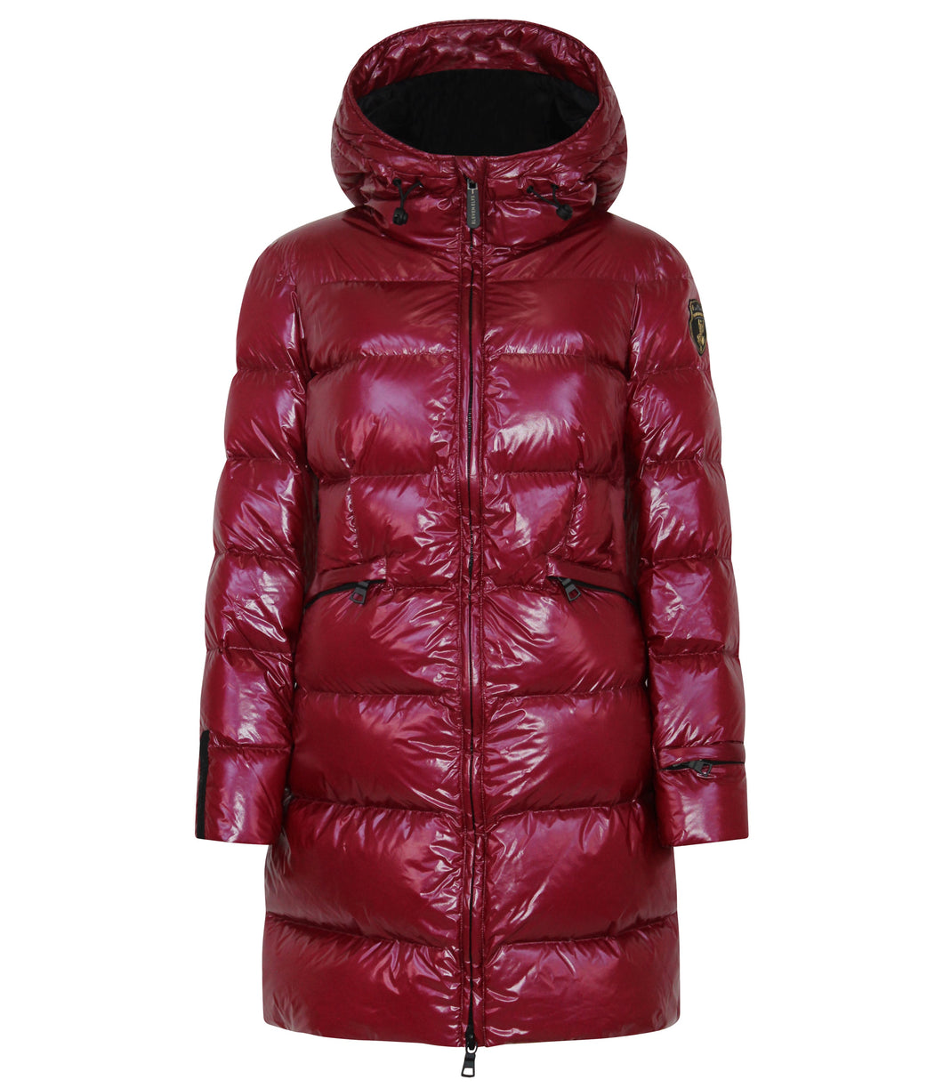 Frysa Down Coat | Dark Lipstick Red