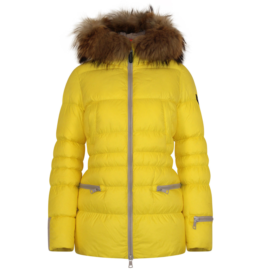Earth Spirit Long Down Jacket | Bumblebee & Linen
