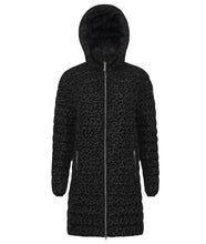 Load image into Gallery viewer, Julie Vegan Down Coat | Black Leopard
