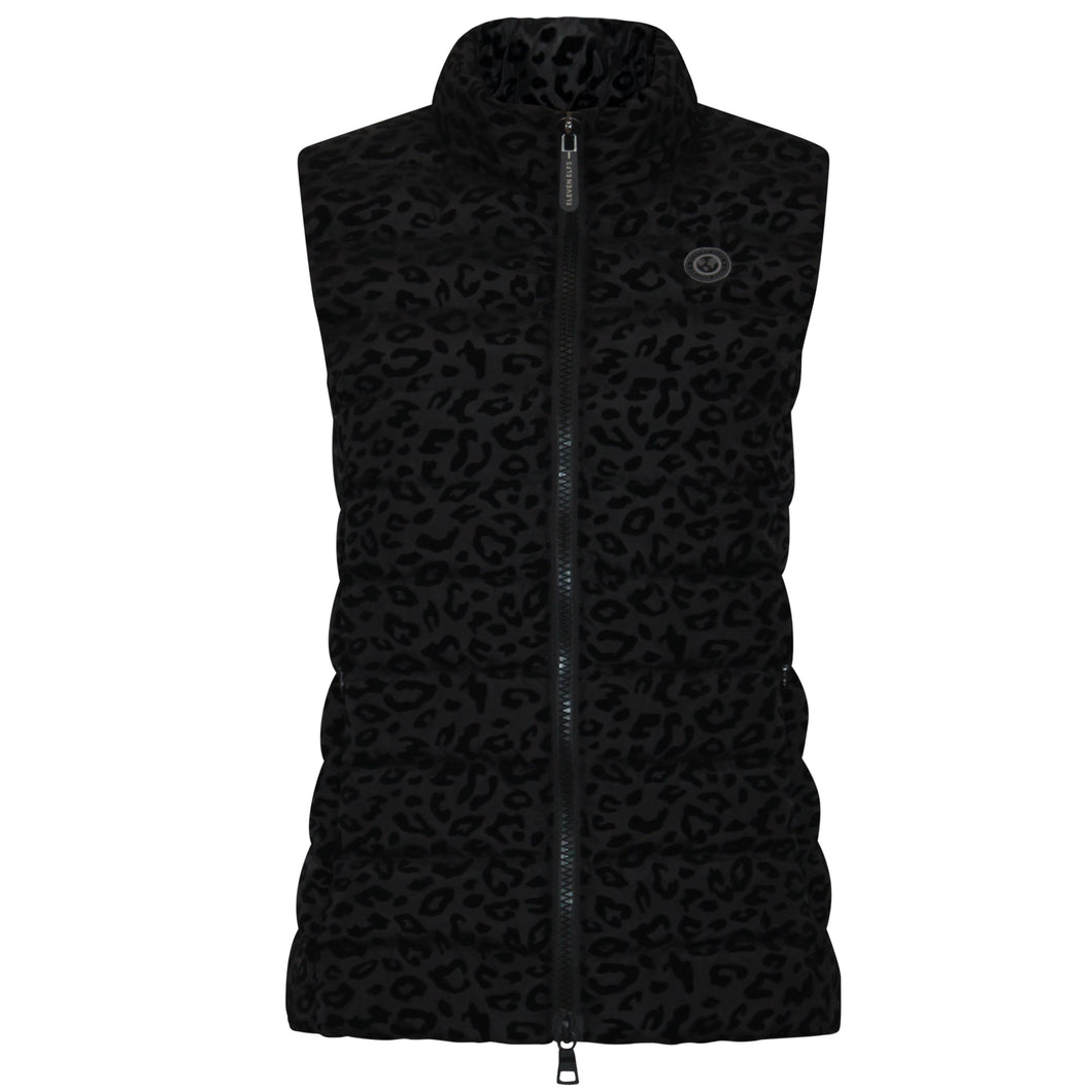 Melian Vegan Down Vest | Black Leopard