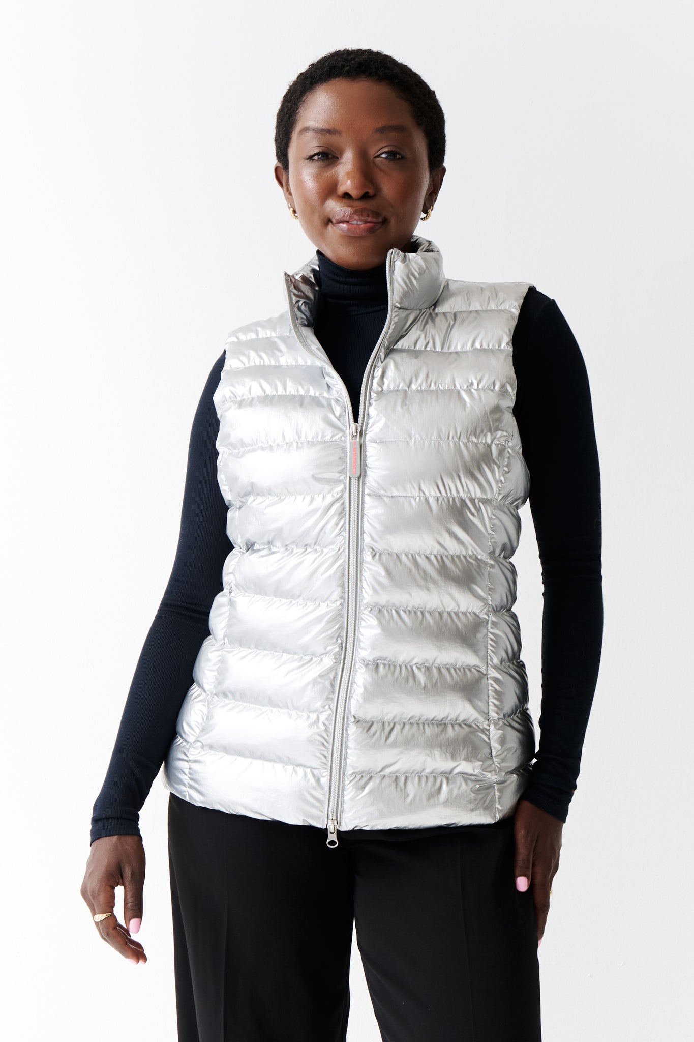 Down vest with short sleeves deals