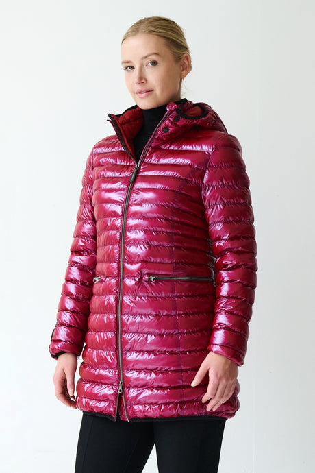 Shannon Vegan Down Jacket | Dark Lipstick 1