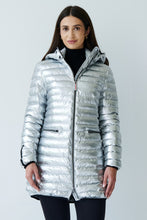 Load image into Gallery viewer, Shannon Vegan Down Jacket | Metallic Silver
