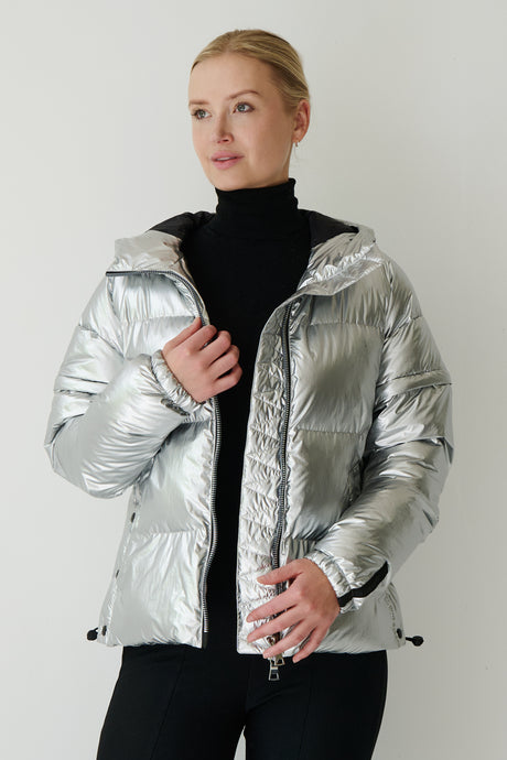 Soley Vegan Down 2 in 1 Jacket | Metallic Silver