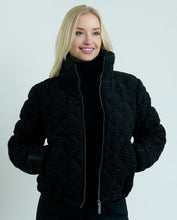 Load image into Gallery viewer, Stella Vegan Down Bomber | Black Shimmer
