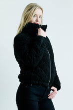 Load image into Gallery viewer, Stella Vegan Down Bomber | Black Shimmer
